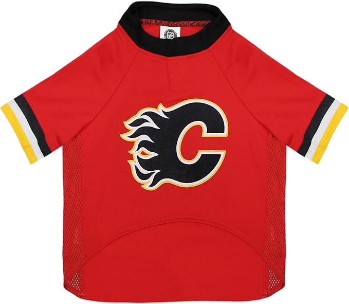 NHL Calgary Flames Jersey for Dogs & Cats, Medium. - Let Your Pet Be A Real NHL Fan!