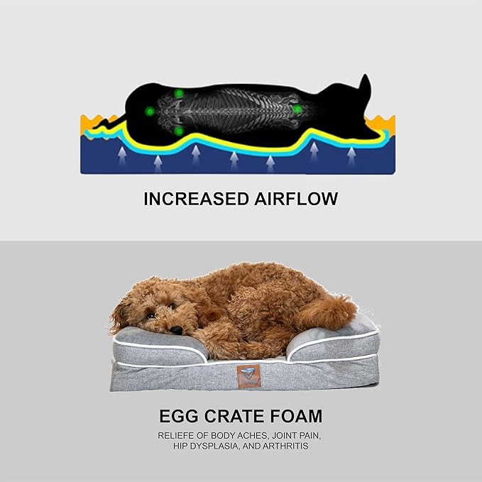 -kit Orthopedic Dog Bed with Blanket - Waterproof - Washable Cover and Memory Foam Dog Bed - Cama para Perros Small Size Gray.