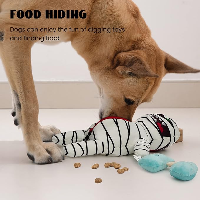 Nocciola Halloween Zombie Mummy Dog Toys with Organs: Funny Cool Squeaky Dog Chew Toys for Puppies, Small and Medium Size Dogs, Plush Stuffed Puzzle Toys for Dog Training Hide and Seek Pet Supplies