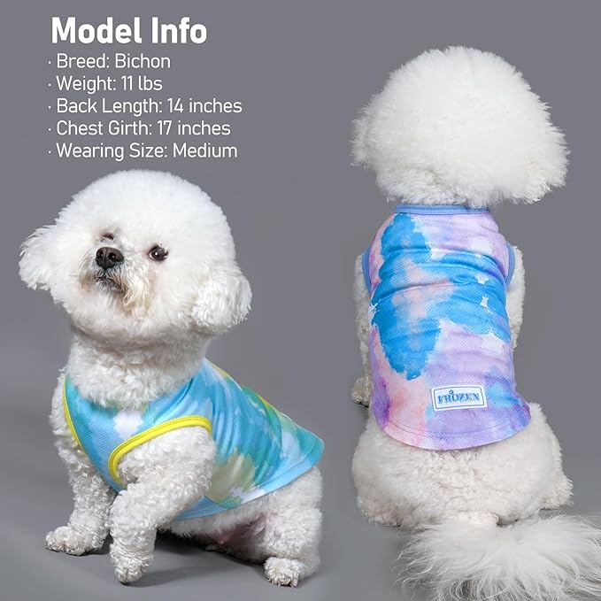 KYEESE 2 Pack Dog Cooling Shirts Quick Dry Instant Cooling Dog Vest for Small Dogs Breathable Sleeveless Vest Lightweight Soft Cooling Vest for Beach, Hiking, Walking on Summer