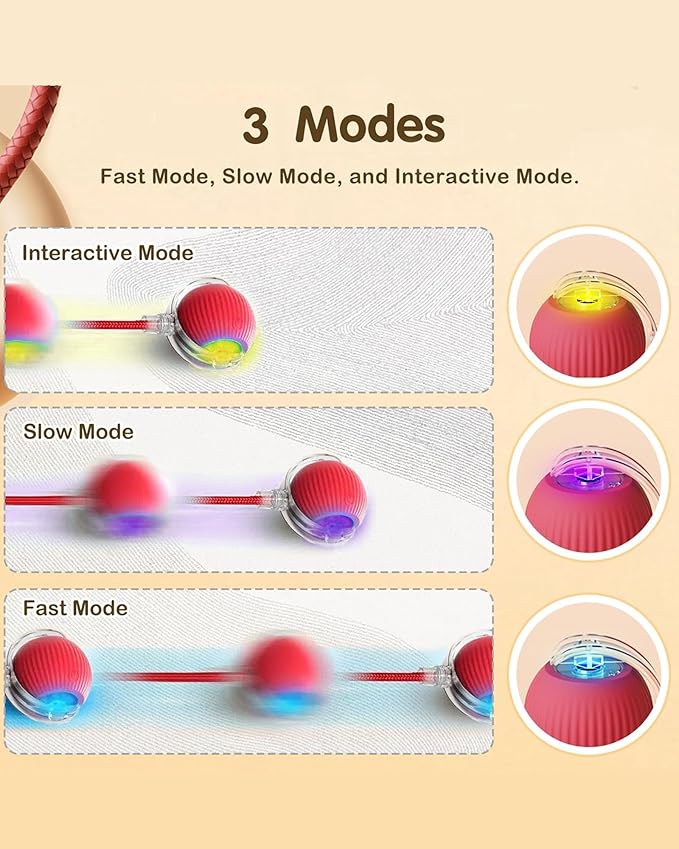 Interactive Cat Toy Balls - Automatic Interactive Cat Toys for Indoor Cats, Smart Self Rolling Interactive Cat Dog Ball, Electric Dog Ball Toy for Bored Indoor Adult Cats Kitten, Rechargeable, Green