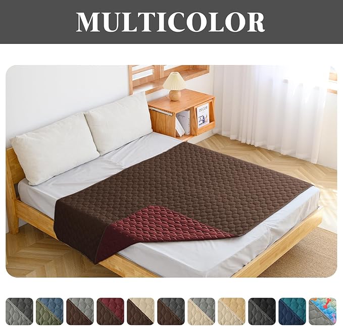 100% Double-Sided Waterproof Dog Bed Set Sofa Furniture Kid's Cat/Dog Blanket Sofa Pet Mattress, Dog Blanket for Couch Protection,Double-Sided (82"x102"(1 Per Pack), Coffee/Burgundy)