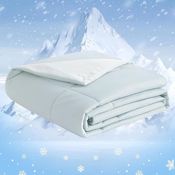 NTBAY Cooling Throw Blanket, Japanese Double-Sided Cold Tech Fabric Cooling Blanket for Dogs, Q-Max 0.43, 50x60 Inches, Aqua