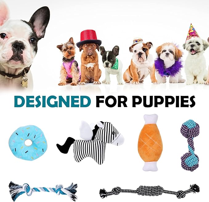 Dog/Puppy Teething Toys, Assorted Chew Toys, 6 ct