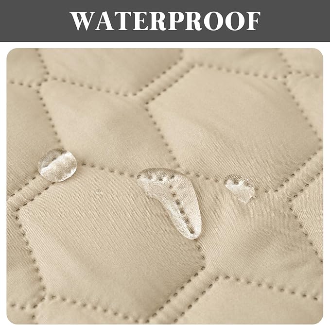 100% Double-Sided Waterproof Dog Bed Set Sofa Furniture Kid's Cat/Dog Blanket Sofa Pet Mattress, Dog Blanket for Couch Protection,Double-Sided (82"x120"(1 Per Pack), Beige/Grey)