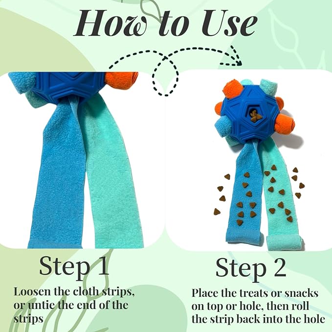 Snuffle Ball for Dog Toys Unbreakable Upgrade Ball Interactive Toy Foraging Snuffle Mat Puppy Treat Dispenser Slow Feeder Dog Puzzle Toys for Small, Medium, Large Pets (Blue Tangerine New)
