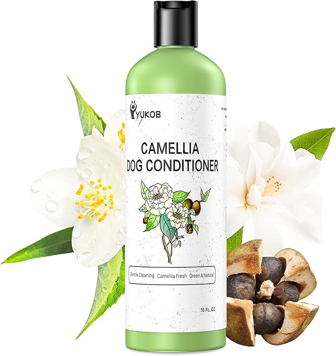 Dog Shampoo and Conditioner for Allergies & Itching -Natural Camellia Oil Pet Shampoo for Sensitive Skin, Deshedding, Smooth Coat for Smelly Dogs,|Brightening Luster | 16 oz