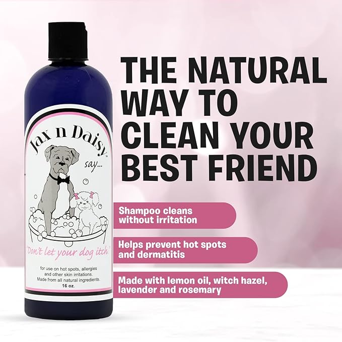 Jax n Daisy Dog Shampoo - Gentle and Effective Allergy and Sensitive Skin Shampoo for Dogs - Eliminates Odors, Fleas, and Soothes Itchy Skin - Perfect for Puppies