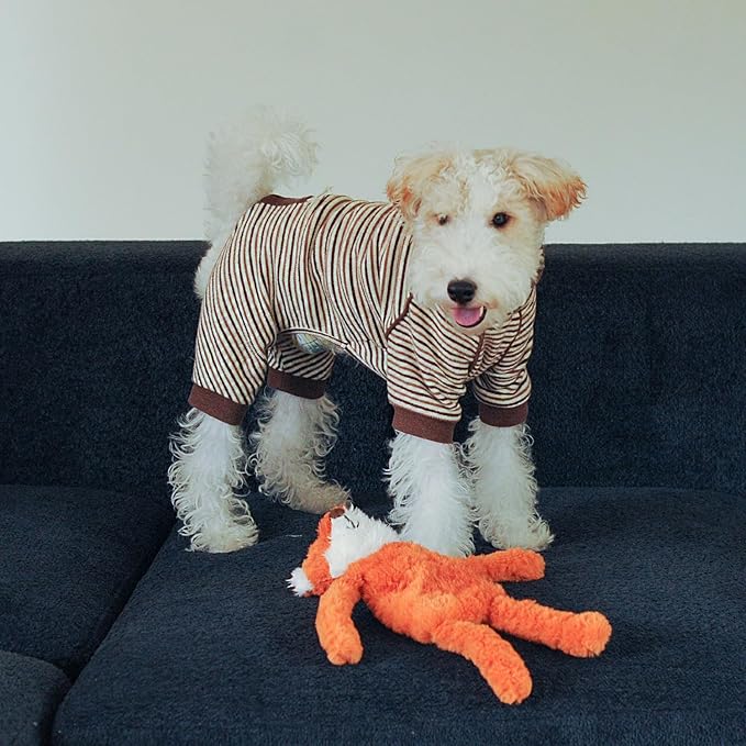 Stufless Dog Toy, Interactive Dog Toys, Plush Puppy Squeaky Toy with Fox Design, Puppy Puzzle Toys Stress Release Game for Boredom, Crinkle Snuffle Puzzle for Small Medium and Large Dogs