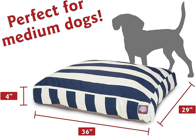 Majestic Pet Shredded Memory Foam Dog Bed Medium with Removable Washable Cover – Rectangle Orthopedic Dog Bed–Durable Dog Crate Bed-Flat Dog Bed for Senior Dogs - (35x29) M - Villa - Apple