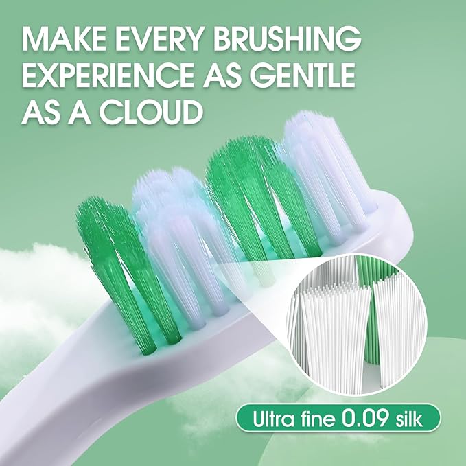 Dog Toothbrush - Dual Head Tooth Brush Newly Upgraded 60° Wavy Brush Head - Surrounds Teeth Like a Cloud for Dental Care and Cleaning - Suitable for Large/Medium and Small Dogs (Small Head End)