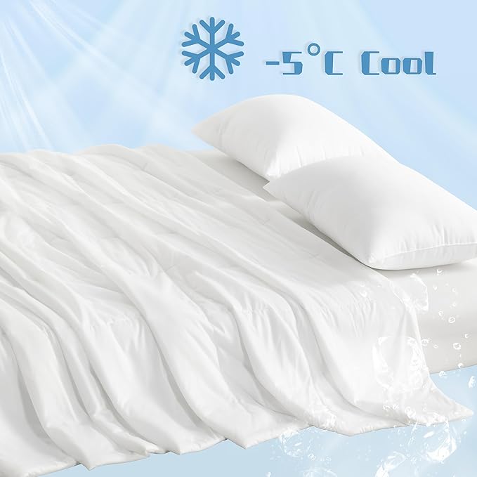 NTBAY Cooling Throw Blanket, Japanese Double-Sided Cold Tech Fabric Cooling Blanket for Dogs, Q-Max 0.43, 50x60 Inches, White