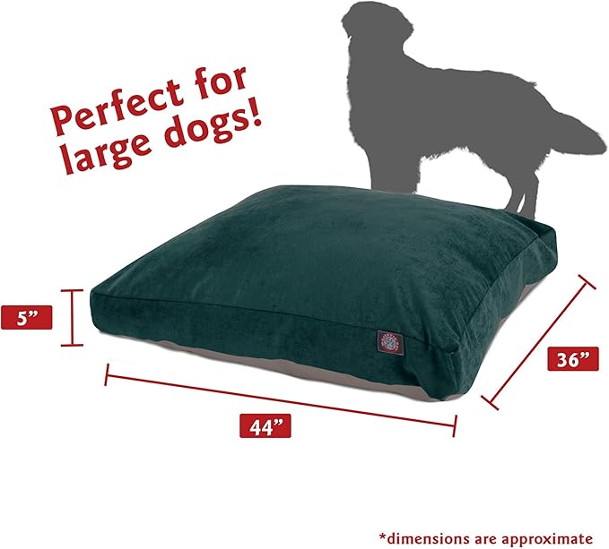 Majestic Pet Shredded Memory Foam Dog Bed Large with Removable Washable Cover – Rectangle Orthopedic Dog Bed–Durable Dog Crate Bed-Flat Dog Bed for Senior Dogs - (44x36) L - Villa - Marine