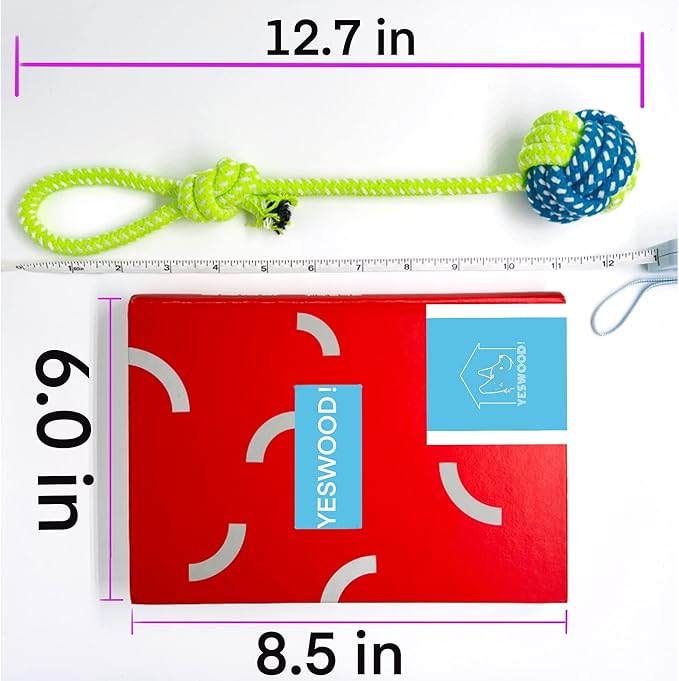 Tug of War Dog Toy Small Breed,Dog Ball with Rope,4-Pack Rope with Ball Attached for Small and Medium Breed 0-80 Pounds,Puppy Interactive Toy