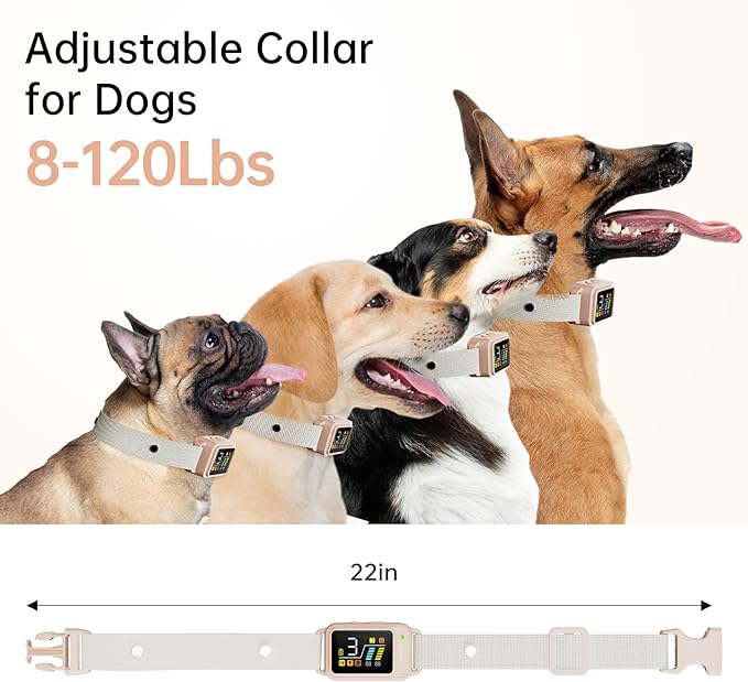 Bark Collar-Rechargeable Smart Barking Collar- Anti Bark Training Collar with Adjustable Sensitivity Beep Vibration Shock- Bark Shock Collar for Small Large Medium Dogs