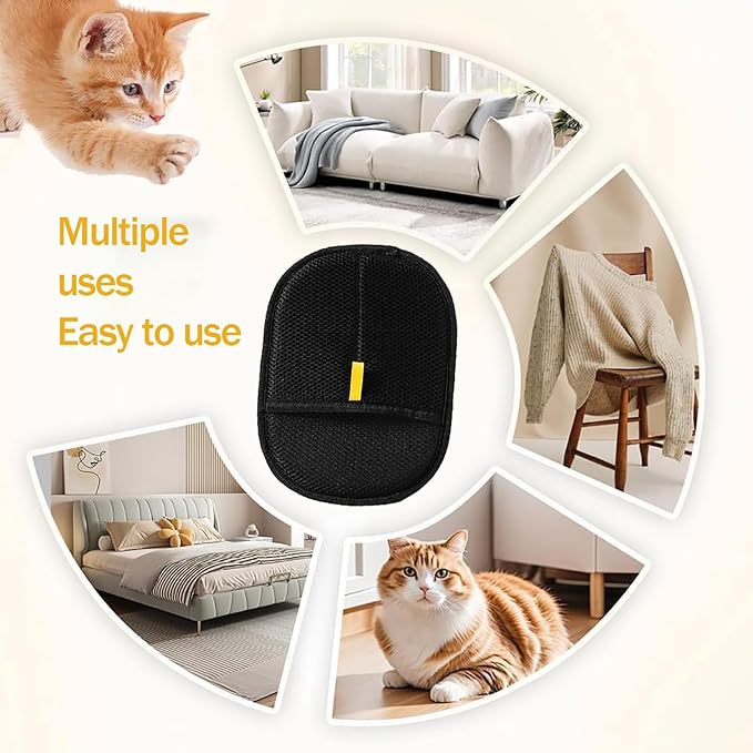 2 pcs Electrostatic Gloves Pet Hair Removal, 2025 Pet Hair Remover Glove,Cat Grooming Gloves,Reusable Pet Hair Remover Tool for Clothing, Couch, Carpet, Car Seat (2 pcs)