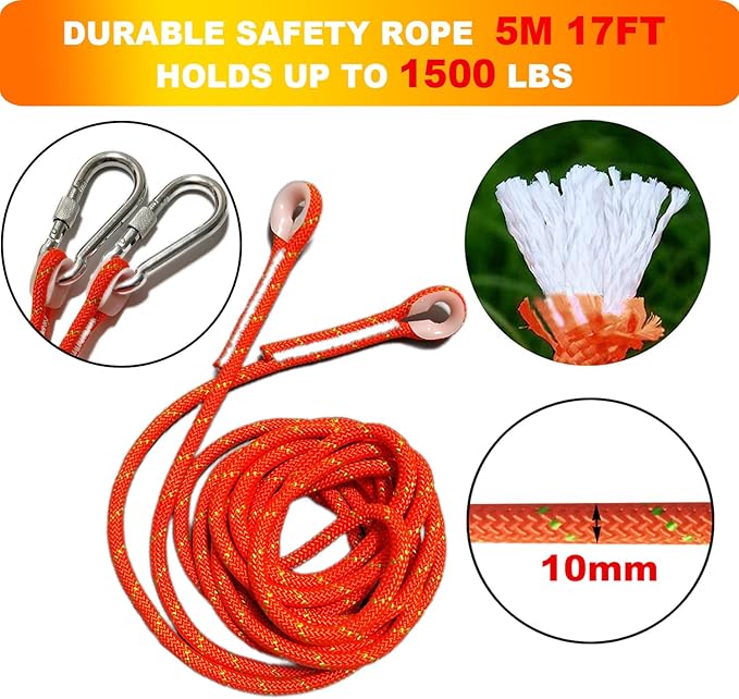 Outdoor Hanging Bungee Dog Toy, Interactive Tether Tug of War Toy for Pitbull Small to Large Breeds, Tree Tugger Rope with Spring Pole, 2 Dog Rope Toys