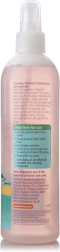 Hartz Groomer's Best 3-in-1 Waterless Dog Shampoo