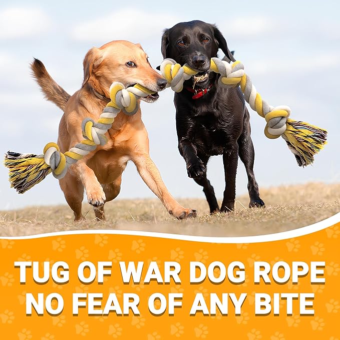 Norvy XXL 6-Knot Dog Rope Toy for Large Dogs Aggressive Chewers 40in Long Heavy Duty Rope Toy Almost Indestructible Dog Tug Toy Puppy Cotton