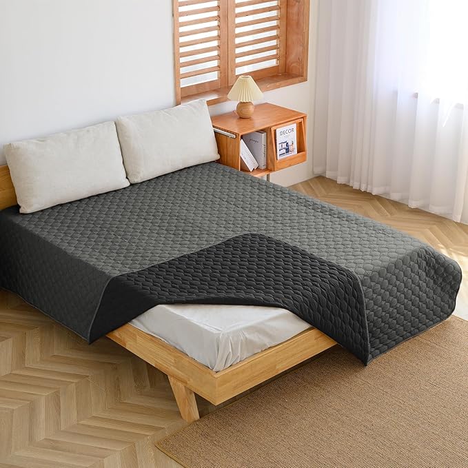 100% Double-Sided Waterproof Dog Bed Set Sofa Furniture Kid's Cat/Dog Blanket Sofa Pet Mattress, Dog Blanket for Couch Protection,Double-Sided (96"x90"(1 Per Pack), Dark Grey/Black)