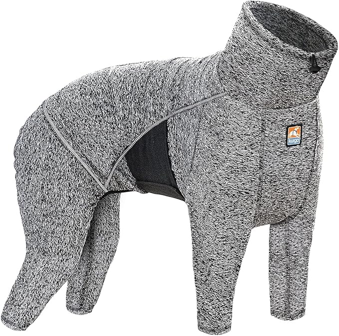 Kurgo Stowe Base Layer, Dog Onesie Body Warmer, Bodysuit for Dogs, Recovery Suit, Reduce Anxiety, Contains Shedding, Leash Opening, Reflective, Heather Black (X-Small)