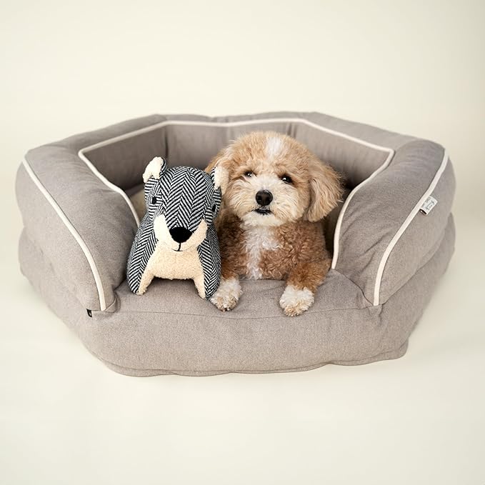 Harry Barker Durable Plush Dog Toys, Herringbone Bear Toy