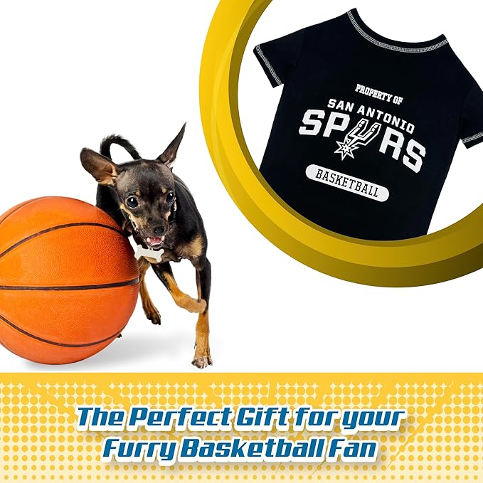 Pets First NBA Licensed Hoodies & T-shirt for Dogs & Cats, SAN Antonio Spurs, X-Small