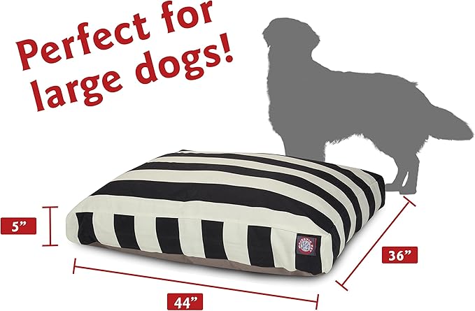 Majestic Pet Shredded Memory Foam Dog Bed Medium with Removable Washable Cover – Rectangle Orthopedic Dog Bed–Durable Dog Crate Bed-Flat Dog Bed for Senior Dogs - (35x29) M - Villa - Marine