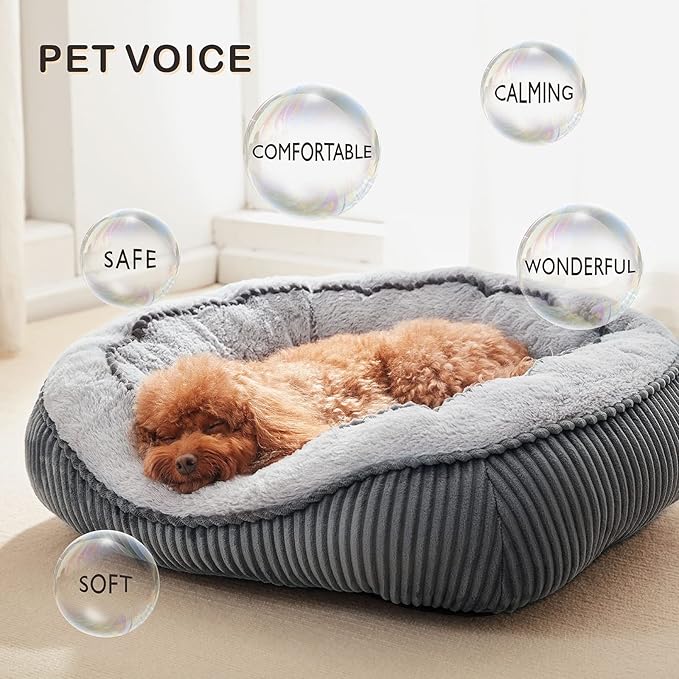 SIWA MARY Dog Beds for Small Medium Large Dogs & Cats. Washable Pet Bed, Orthopedic Dog Sofa Bed, Luxury Wide Side Fancy Design, Soft Calming Sleeping Warming Puppy Bed, Anti-Slip Bottom(25"x21"x8")