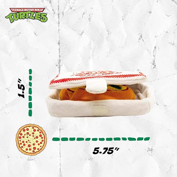 Teenage Mutant Ninja Turtle Official Merchandise | TMNT Toys | Nesting Plush Dog Toy | Pizza Box with Pizza Slices | Great for Interactive Play