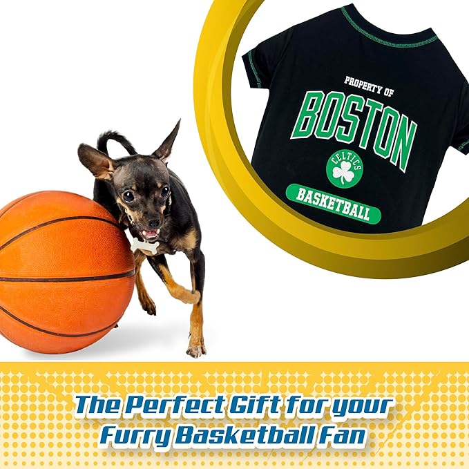 Pets First NBA Licensed Hoodies & T-shirt for Dogs & Cats, Boston Celtics, Large