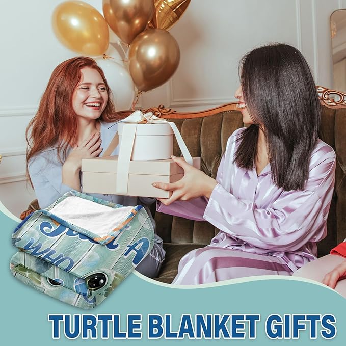 Sea Turtle Blanket 40"x50", Just A Girl Who Loves Sea Turtle Gifts for Women, Ideal Turtles Decor for Birthday Turtles Theme, Special Cute Blanket Gift