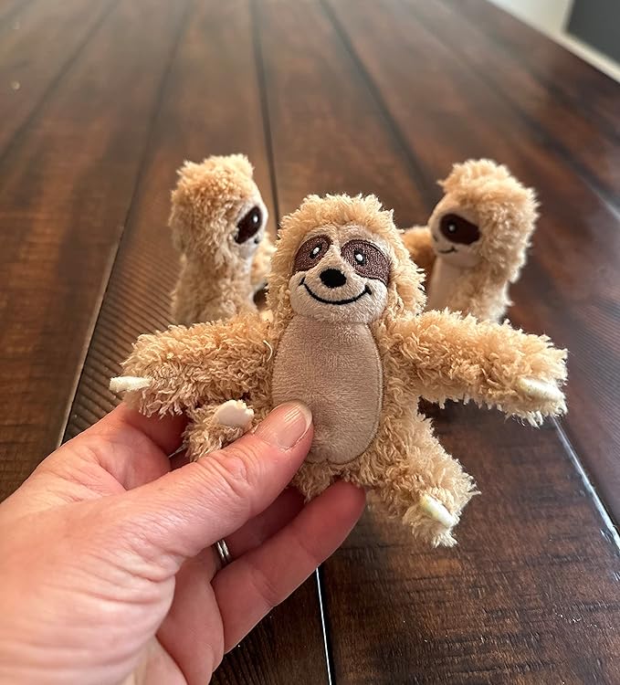 Sloth Dog Toy, Dog Squeaky Toy, Tree with Hide and Squeak Plush Toys for Dogs, Toy, Puzzle Toy for Small and Medium Size Dogs. (3 Pack: Replacement Animals, Sloth)