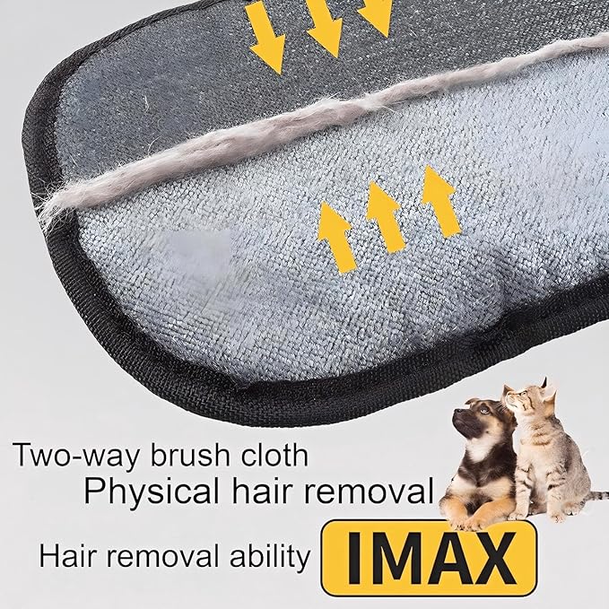 Electrostatic Pets Hair Remover Mitt – Hair Removal Glove to Remove Cat Hair & Dog Fur – Reusable Pet Hair Removal Mitt for Furniture, Couch, Carpet Peonly Hand Fur Remover Tool (2)