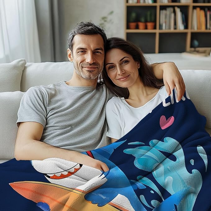 Shark Blanket 50"x60", Cozy Shark Gifts for Women Birthday Gift Ideas, Ideal Sharks Birthday Party Decorations on Sofa Counch, Blanket Gifts for Sharks Lovers