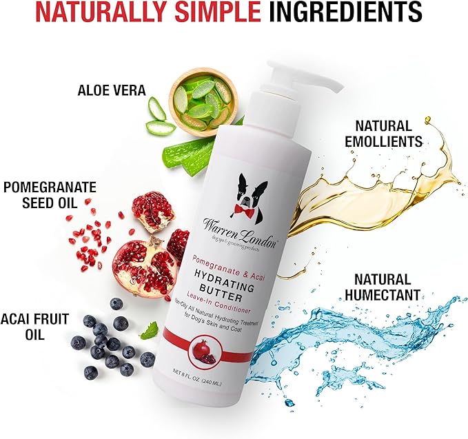 Warren London - Hydrating Butter and Leave-in Conditioner for Dogs Skin and Coat - Pomegranate & Acai - 1gal