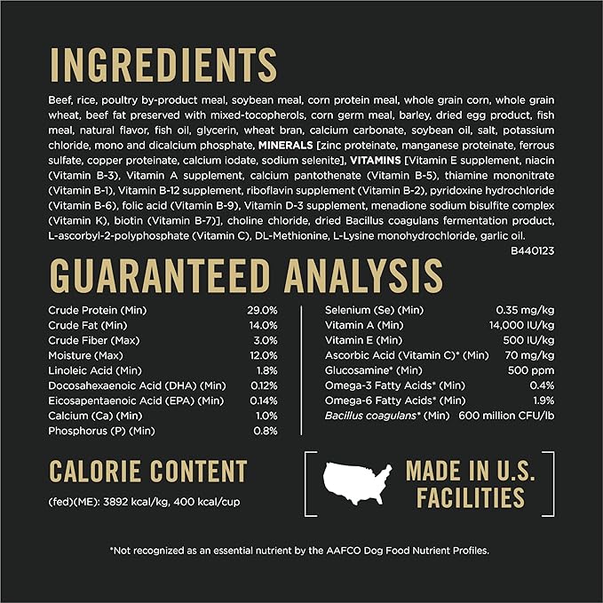 Purina Pro Plan Adult 7 Plus Complete Essentials Shredded Blend Beef and Rice Formula High Protein Dog Food for Senior Dogs - 34 lb. Bag