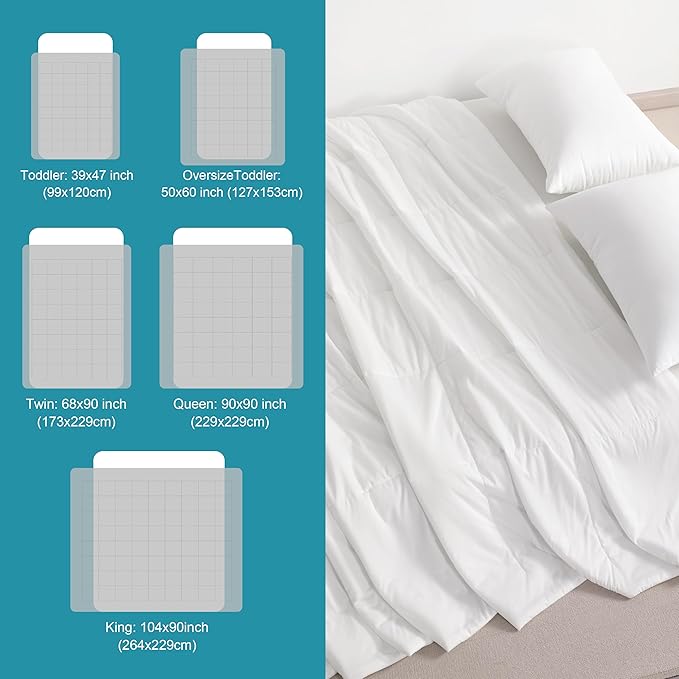 NTBAY Cooling Comforter King - Japanese Double-Sided Cold Tech Fabric Cooling Blanket for Hot Sleepers, Q-Max 0.45, All-Season Lightweight Blanket to Quickly Cool Down, 104x90 Inches, White