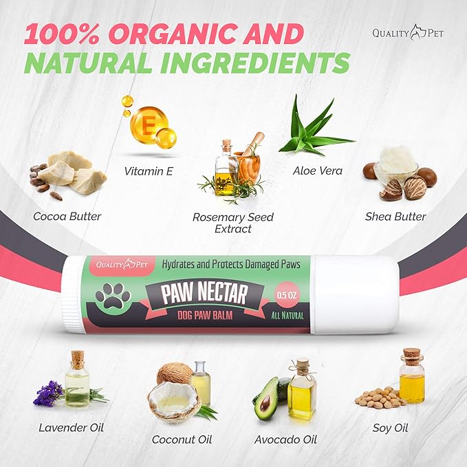 0.5oz Jumbo Dog Paw Balm Hydrates and Protects Damaged Dog Paws