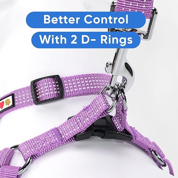 Pawtitas Dog Harness Small Sized Dog Orchid Purple Dog Harness Step in from a Senior Dog to a Puppy Harness Adjustable Reflective Dog Harness S Reflective Dog Vest