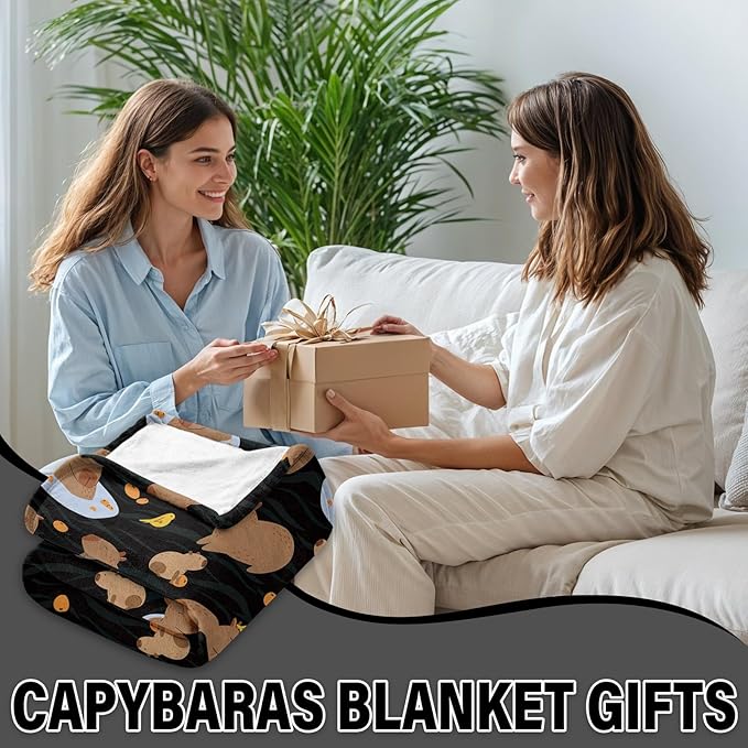 Capybaras Blanket Gift for Girls Boys Kids, Cute Capybara Gifts for Women Men, Soft Flannel Capybaras Throw Blanket on Sofa Couch Bed, Capybaras Birthday Gifts Ideas, 40" x 50"
