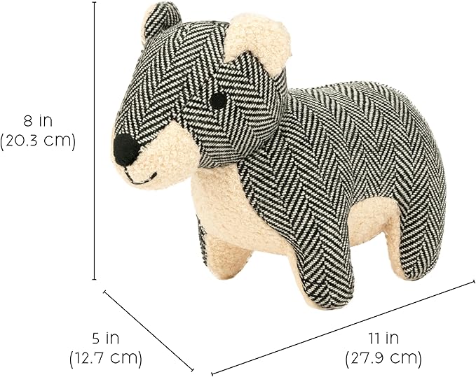 Harry Barker Durable Plush Dog Toys, Herringbone Bear Toy