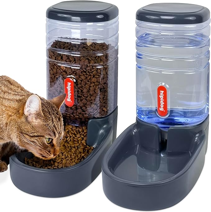 Automatic Pet Feeder Small&Medium Pets Automatic Food Feeder and Waterer Set 3.8L, Travel Supply Feeder and Water Dispenser for Dogs Cats Pets Animals