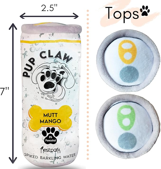 Pup Claw Dog Toys - Funny Cute Plush Dog Toys with Squeaker - Parody (2 Pack) (Tropical Pack)