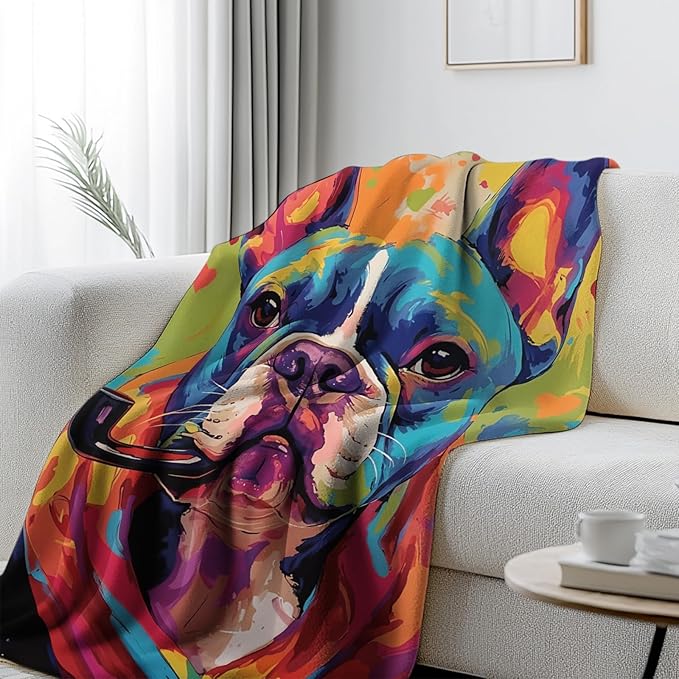 French Bulldog Gifts for Women, French Bulldog Blanket, Dog Lovers Gifts Ideas, Dog Gifts, Colorful Pet Blanket Gifts 40"x50"