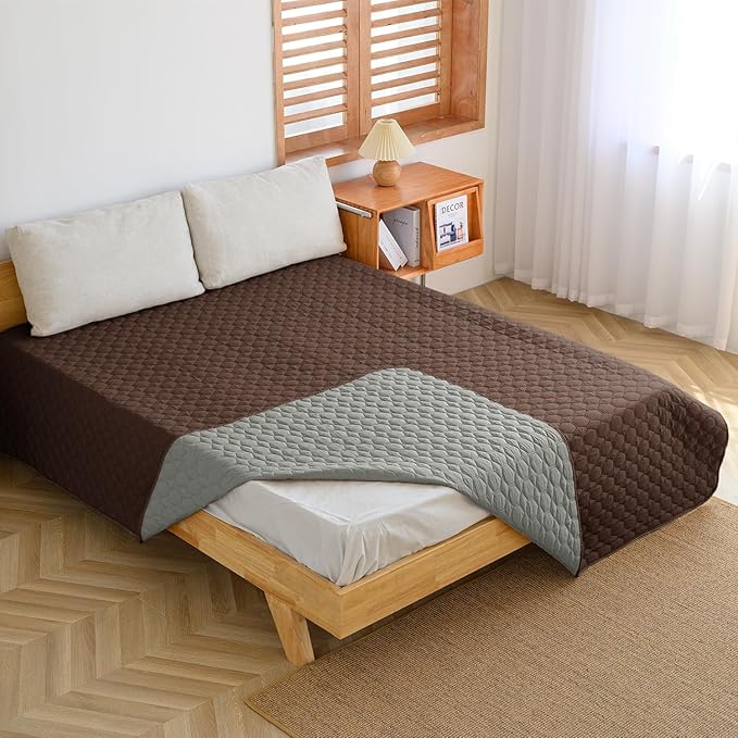 100% Double-Sided Waterproof Dog Bed Set Sofa Furniture Kid's Cat/Dog Blanket Sofa Pet Mattress, Dog Blanket for Couch Protection,Double-Sided (82"x102"(1 Per Pack), Coffee/Grey)