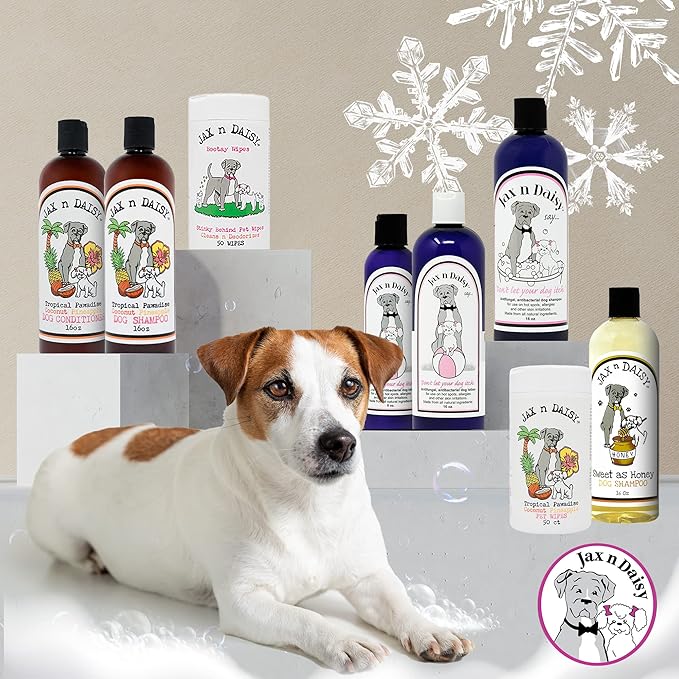Jax n Daisy Dog Shampoo - Gentle and Effective Allergy and Sensitive Skin Shampoo for Dogs - Eliminates Odors, Fleas, and Soothes Itchy Skin - Perfect for Puppies