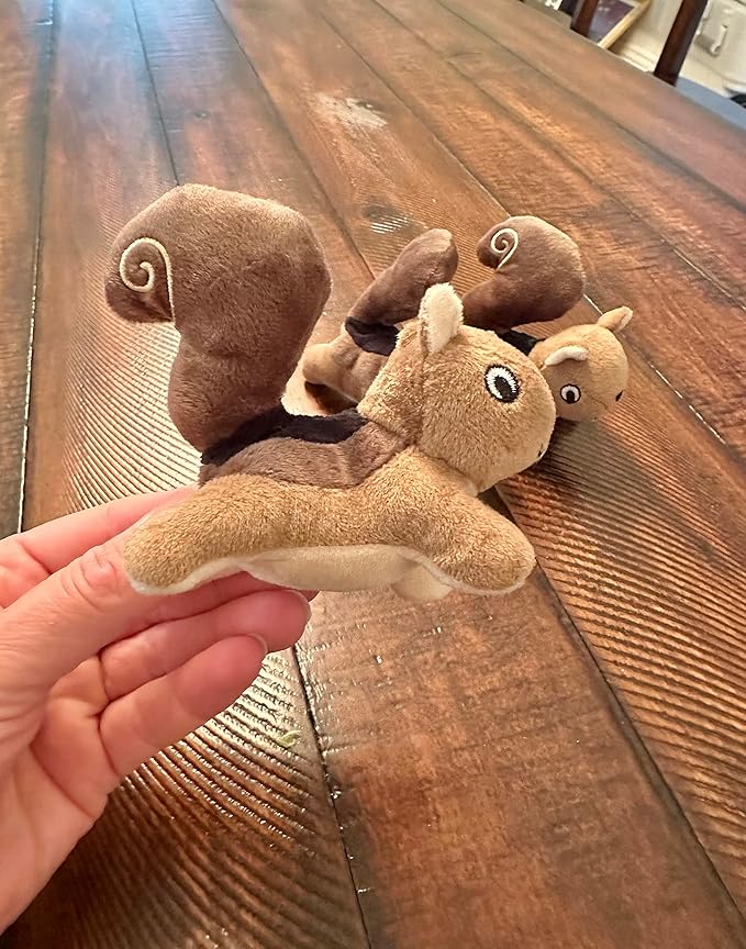 Squirrel in Tree Hide and Seek Toy for Small and Medium Size Dogs, Plush Squirrel Inside Trunk With Squeaker, Interactive Burrow (Tree With Squirrels, Large)