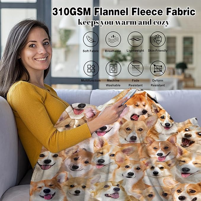 Welsh Corgi Gifts: Flannel Dog Blanket, 60"x80"