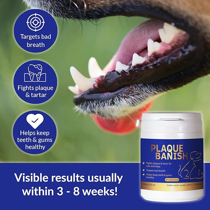 100% Natural Plaque Off & Tartar Remover For Dogs & Cats | Freshen Breath For Dogs & Cats | 6.3oz (180g) | Support Healthy Gums & Promote Dental Health | Prevent Plaque & Tartar Build Up